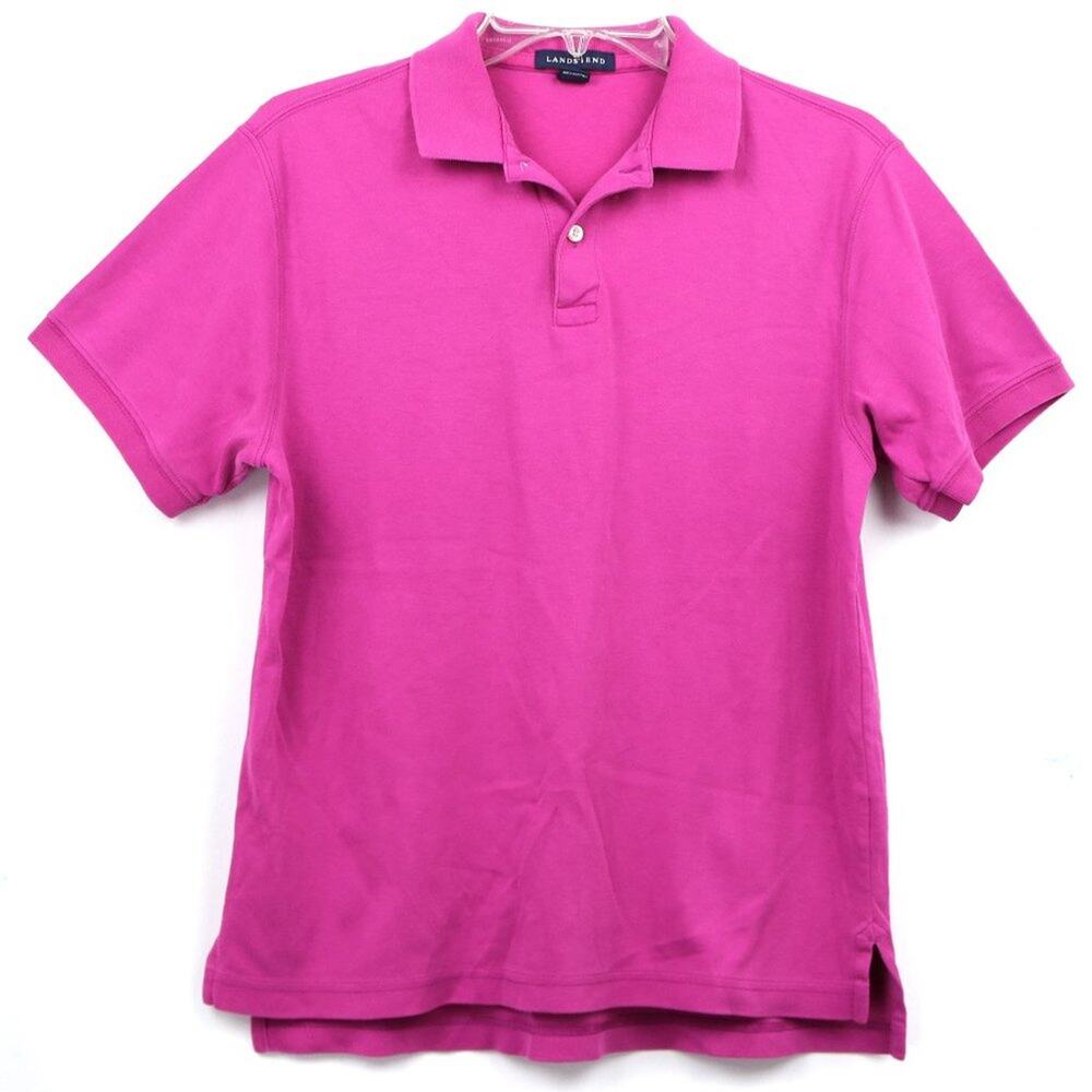 Land's End Soft as Butter Hot Pink Polo Shirt Size Large